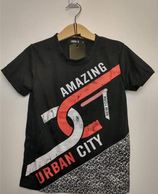 Jongens T-shirt Amazing New York Urban City zwart