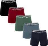 Muchachomalo Boxershorts Solid Navy Grey/Blue/Army Red/Black 5-pack