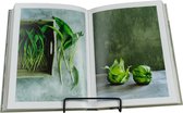 QUVIO Boekensteun minimalistisch- Boekenstandaard - Boekenhouder - Boekensteunen voor volwassenen - Tijdschriftenrek - Tijdschriftenhouder - Modern - Metaal - 15,5 x 13 x 14 cm - Zwart