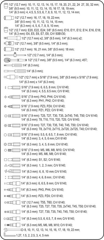VOREL Jeu d'outils - 216 pièces - mallette incluse