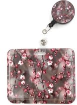 Moodadventures | Badgehouder met Trekkoord | Cherry Blossom | Pashouder Horizontaal