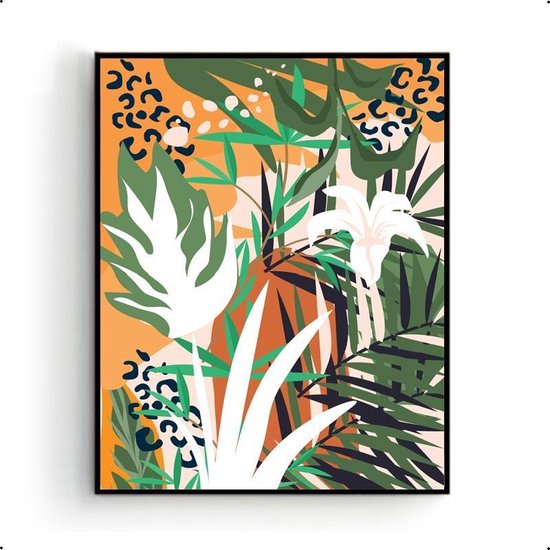 Design Poster Tropische Botanische Planten Abstract 404 - Botanische / Tropische Bladeren - Planten Poster - Muurdecoratie - 50x40cm PosterCity
