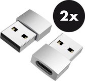 Set van 2 - USB C naar USB Adapter - USB-C naar USB convertor - opzetstuk - office - USB 3.1 to USB C HUB - pc - laptop - USB C naar USB A female - telefoon - adapter - Grijs