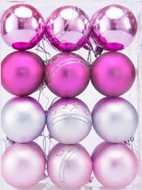 Deuba Kerstballen 24 stuks Roze - diameter  6cm
