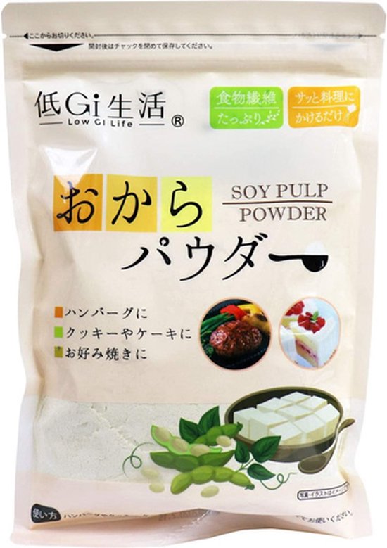 Okara Powder Low GI Gluten Free Rich Dietary Fiber Healthy Satiety Sugar Reduction