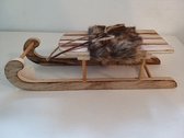 Prachtige arrenslee - met nepbont - 30 cm lang - kerst