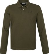 Napapijri - Ebir Longsleeve Polo Donkergroen - Regular-fit - Heren Poloshirt Maat XL