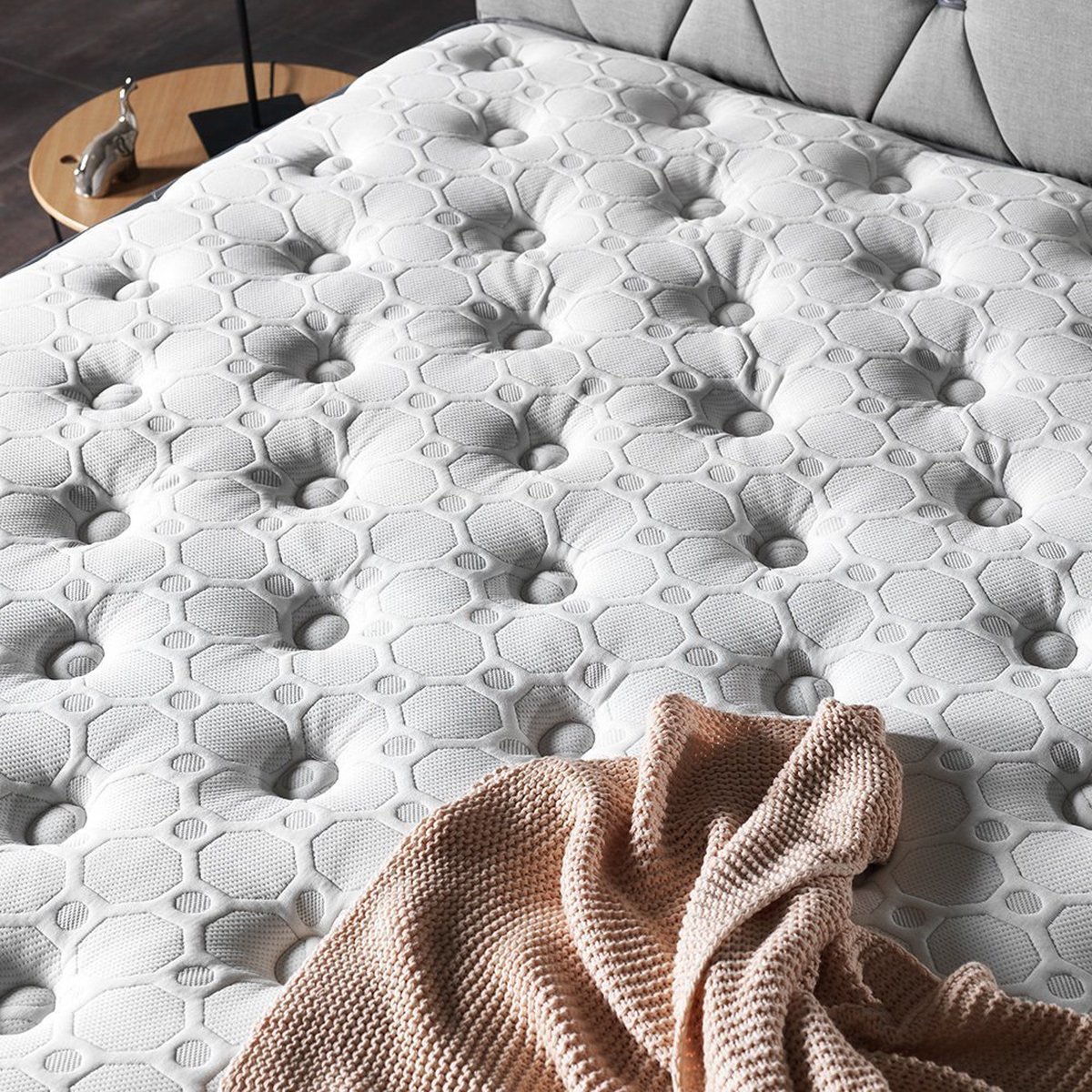 Compleet boxspring met opbergruimte Samoa grijs 180x200cm
