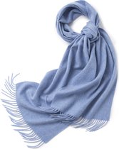 Hommard fijn geweven Lambswool scarf, heren, dames, unisex Light Blue, licht blauw, Uni