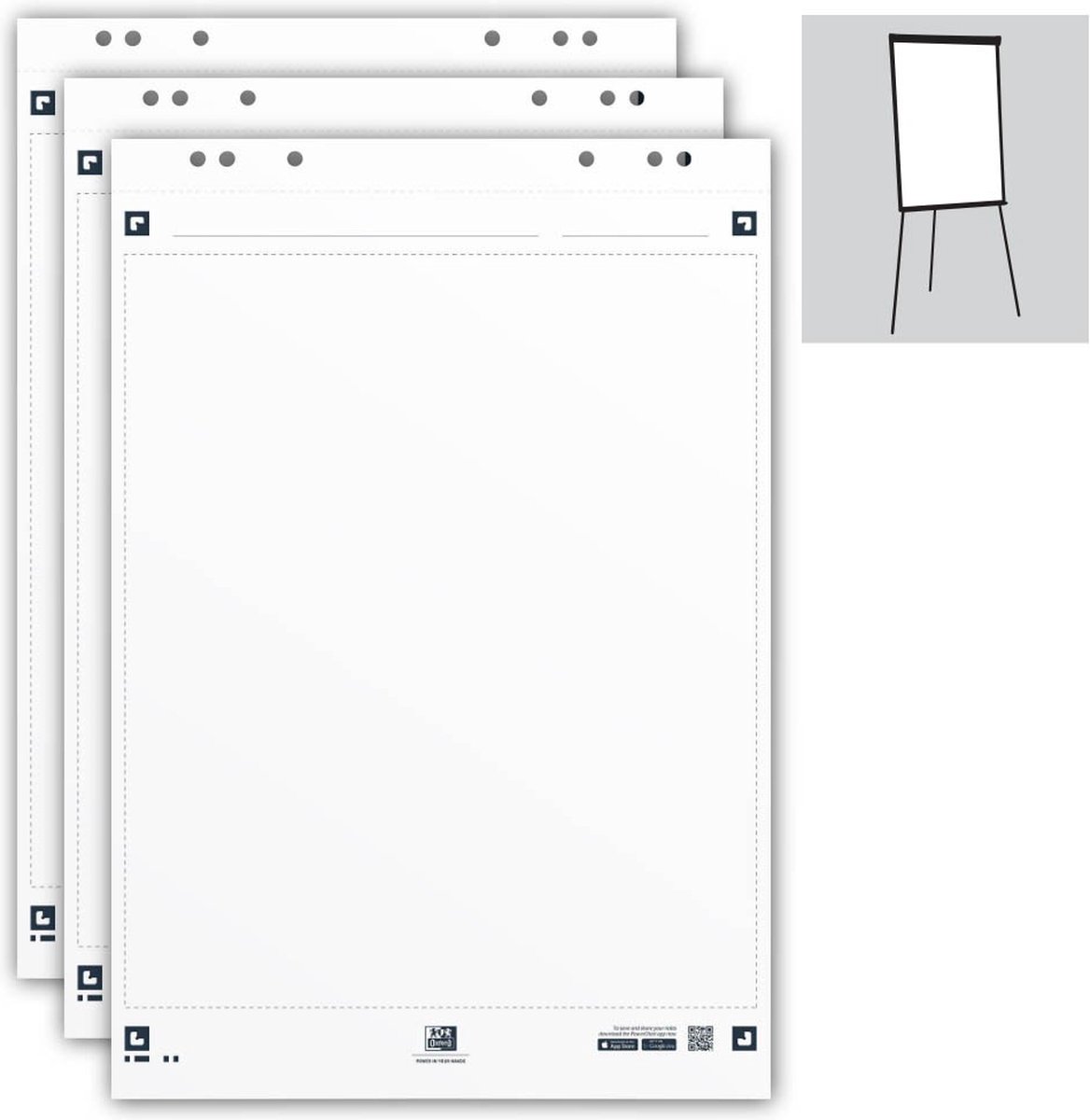Flipoverpapier Oxford smart 65x98cm. blanco 90gram 20vel doos a 3 stuks thumbnail 3