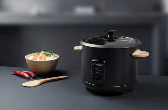 Bestron Rijstkoker 1L - ARC100BW - 4-6 personen - Droogkookbeveiliging, warmhoudfunctie - Zwart