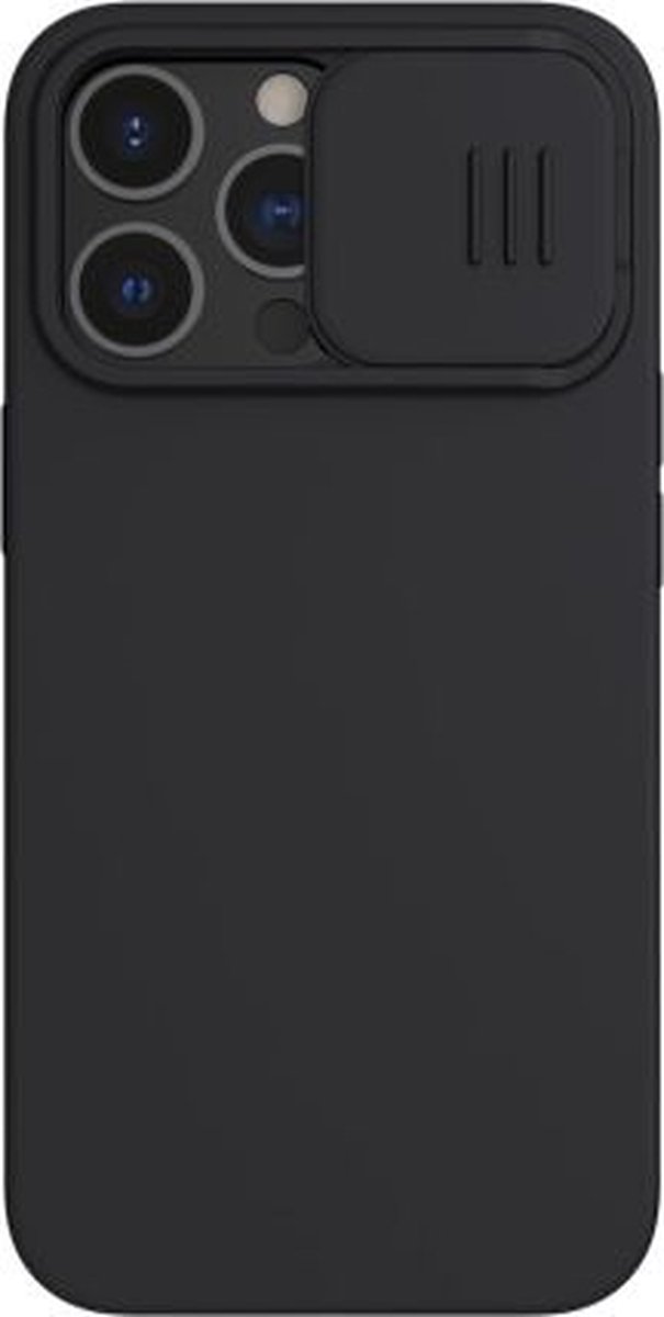 Geschikt voor Apple iPhone 13 Pro Hoesje Mag Siliconen met Camera Slider Zwart