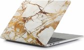 MacBook Air 13 Inch Hardcase Shock Proof Hoes Hardcover Case A1466 Cover - Marble White/Gold