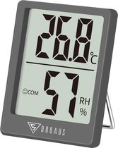 DOQAUS Digitale Thermo-Hygrometer, Binnen Thermometer, Hygrometer, Temperatuur en Luchtvochtigheidsmeter met Hoge Nauwkeurigheid, voor Interieur, Babykamer, Woonkamer, kantoor (Zwart)