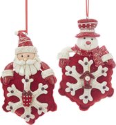Kurt S. Adler Kerst en sneeuw-man ornamenten 12cm