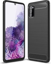 Armor Brushed TPU Back Cover - Samsung Galaxy A03s Hoesje - Zwart