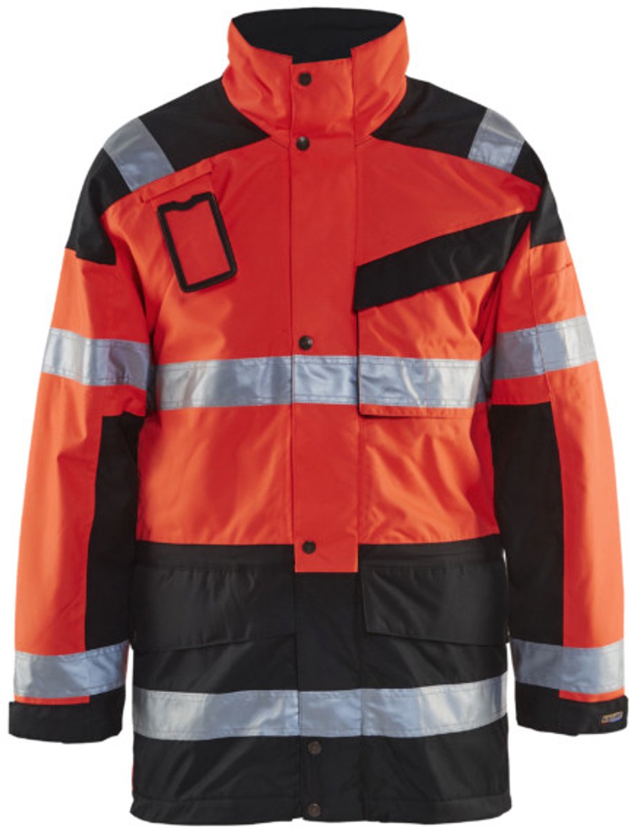 Blaklader Parka High Vis met uitneembare voering - High Vis Rood/Zwart - 2XS