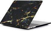 Laptophoes - Geschikt voor MacBook Pro 13 inch Hoes Case - A1706, A1708 (2017) - Marmer Zwart Goud