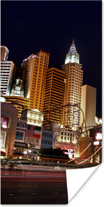 Poster Strip - Las Vegas - Straat - 60x120 cm