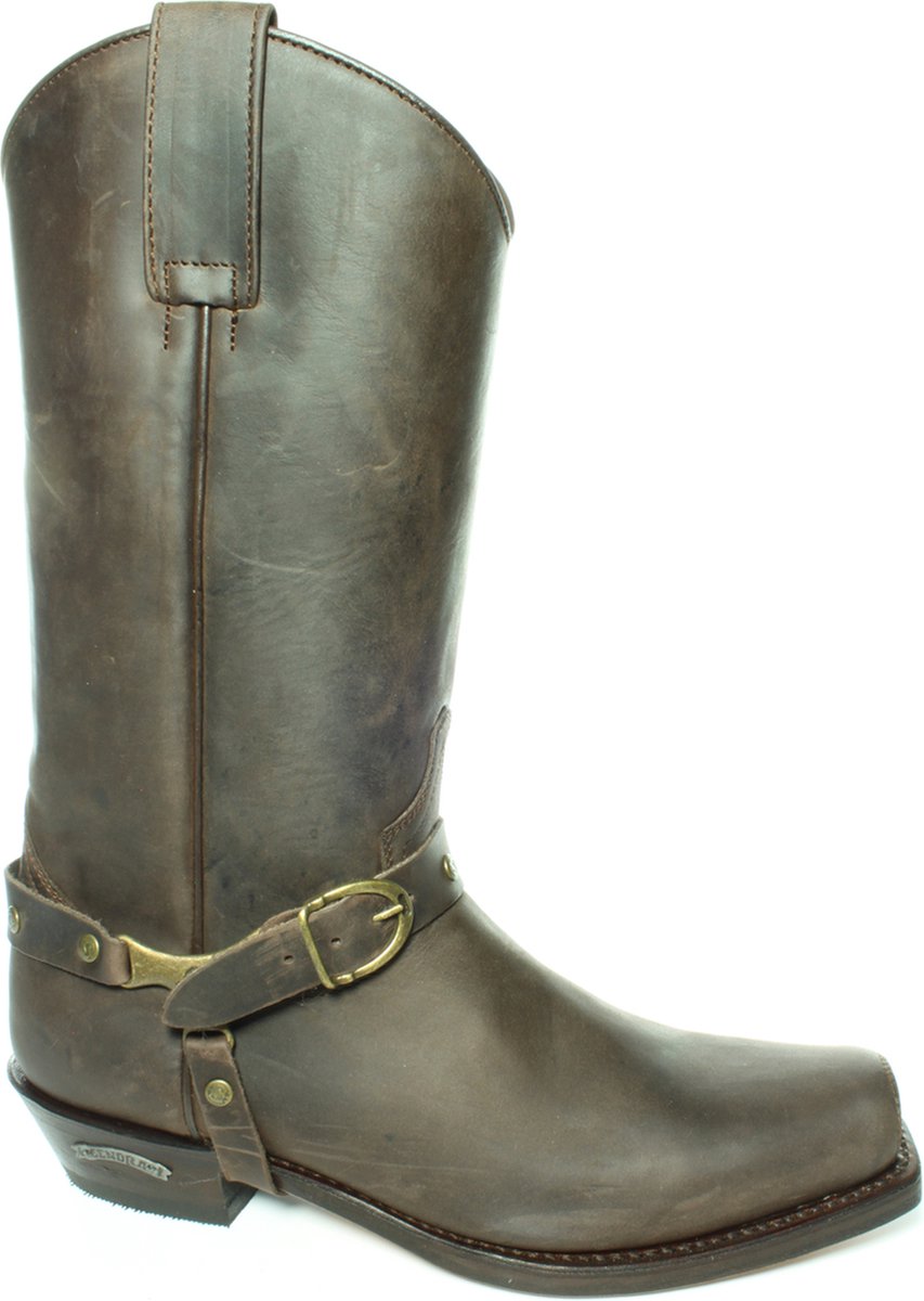 Sendra Boots 3091 Seta Bruin Dames Heren Biker Western Cowboy Laarzen Handgemaakt Vierkante Neus Schuine Hak Leren Zool Treklussen Echt Leer Maat 42