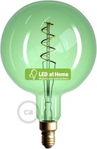 LEDatHOME - XXL LED Emerald Light Bulb - Sphere G200 Gebogen Dubbele Spiraalvormige Gloeidraad - 5W E27 Dimbaar 2200K