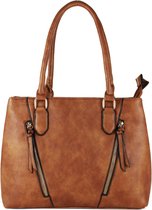 Dudlin elegante Dames schoudertas-handtas - Cognac-Bruin