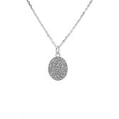 Jewelryz | Ketting Luipaard Print Ovaal | 925 zilver | Halsketting Dames Sterling Zilver | 50 cm