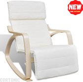 Cortonic Schommelstoel - Ergonomische Ligstoel - Relaxstoel - Relax Fauteuil Stoel - Verstelbaar - Wit