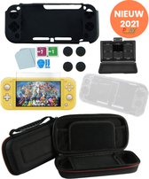 Nintendo Switch Lite Accessoires 10-in-1 Set met Case - Screenprotector - Zwart