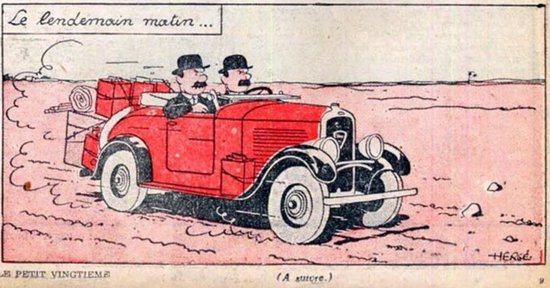 Voiture de collection Tintin, Les Dupondt dans la 201 cabriolet