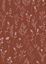 Ansichtkaart - A6 - 10x15cm - Roestbruin Nude - Takjes, bladeren en bloemen - 2 stuks