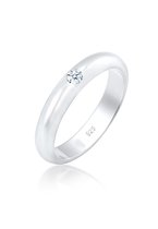 Elli PREMIUM Dames Ring Dames Solitaire Verloving met Diamant (0.06 ct.) in 925 Sterling Zilver