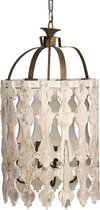 Hanglamp Ø 40*76 cm E14/max 4*25W Wit, Bruin Hout, Ijzer Rond Hanglamp Eettafel Hanglampen Eetkamer