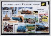 Locomotieven gebouwd in Engeland – Luxe postzegel pakket (A6 formaat) : collectie van 25 verschillende postzegels van Engelse locomotieven – kan als ansichtkaart in een A6 envelop