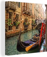 Canvas Schilderij Kanaal van Venetië - 20x20 cm - Wanddecoratie