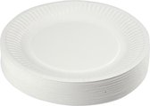 100x Assiettes en carton blanc 18 cm - Assiettes jetables - Assiettes Fête/ anniversaire / BBQ