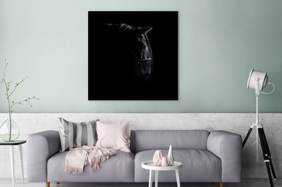 Toile d'étalon Knabstrupper noir 2cm 90x90 cm - Tirage photo sur toile (Décoration murale salon / chambre) / Animaux de la ferme Peintures sur toile