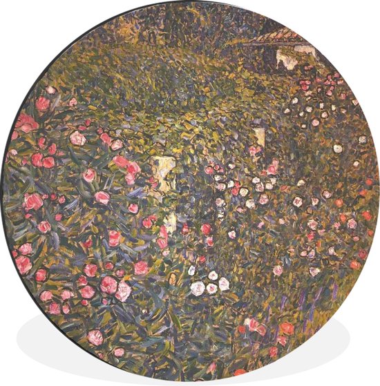 WallCircle - Wandcirkel - Muurcirkel - Italiaans tuinbouwlandschap - Gustav Klimt - Aluminium - Dibond - ⌀ 60 cm - Binnen en Buiten