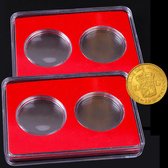 Allernieuwste Luxe Munt Display Box voor 2 Munten van 20.5 - 25 - 27 - 30 mm - Numismatiek Verzamelhobby