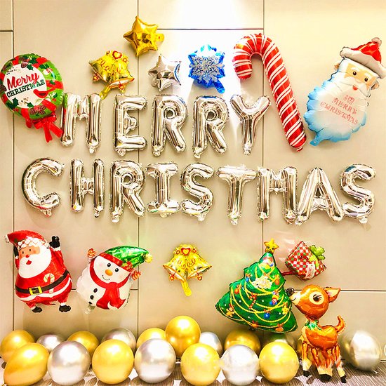 30 delig kerstfeestset - Thema: Merry Christmas - Versiering voor feestjes, verjaardag - feestdecoratie