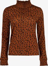 TwoDay dames smock top met luipaardprinit - Bruin - Maat M