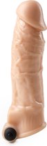 Vibrerende penis sleeve die echt aanvoelt - 21 cm - beige