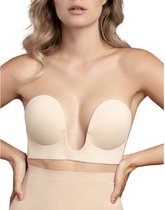 Bye Bra Naadloze U-Stijl Bh, Plakbeha, Zelfklevende Bh, Strapless En Rugloze Bh, Push-Up Bh, Cup A-E, Beige, A