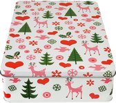 Rex London - Biscuit Tin - Tin Square 50's Christmas - multicolore: rose-blanc-noir-vert-rouge