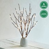 Paastakken - Paasboom - Decoratie takken met LED licht op batterij - Takken met verlichting - Kerstverlichting op batterij - Kerstversiering voor binnen - Takkenbos - 6 stuks - War