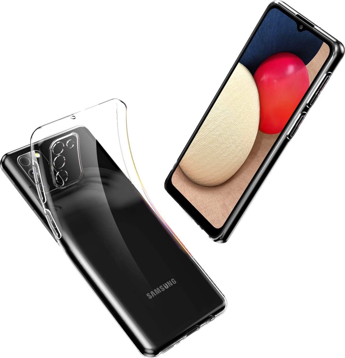 HB Hoesje Geschikt voor Samsung Galaxy A03S - Transparant - Siliconen Back Cover