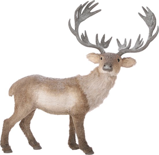 House of Seasons Eland Kerstmis Figuur - 79x34x84 cm - Schuim - Bruin