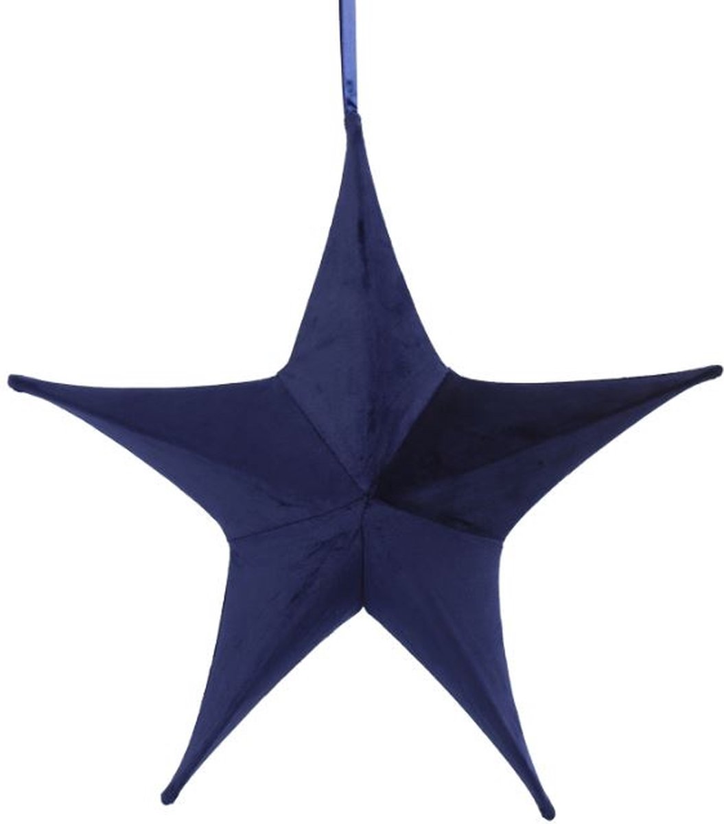 Non-branded Kersthanger Maria Ster 40 Cm Fluweel Donkerblauw