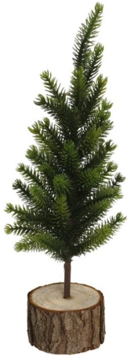 Gerimport Decoratie Kerstboom 10 X 30 Cm Hout Groen/naturel