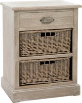 J-Line Nachttafel 2Mand 1La Ht Grey W